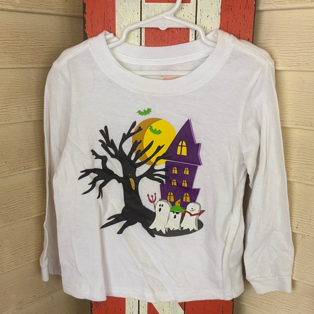 Spooky Haunted House Kids Long Sleeve Tee